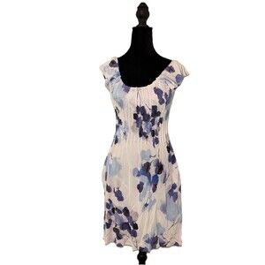 Moschino Cheap and Chic Floral Ribbed Romantic Watercolor Cap Sleeve Dress St 8